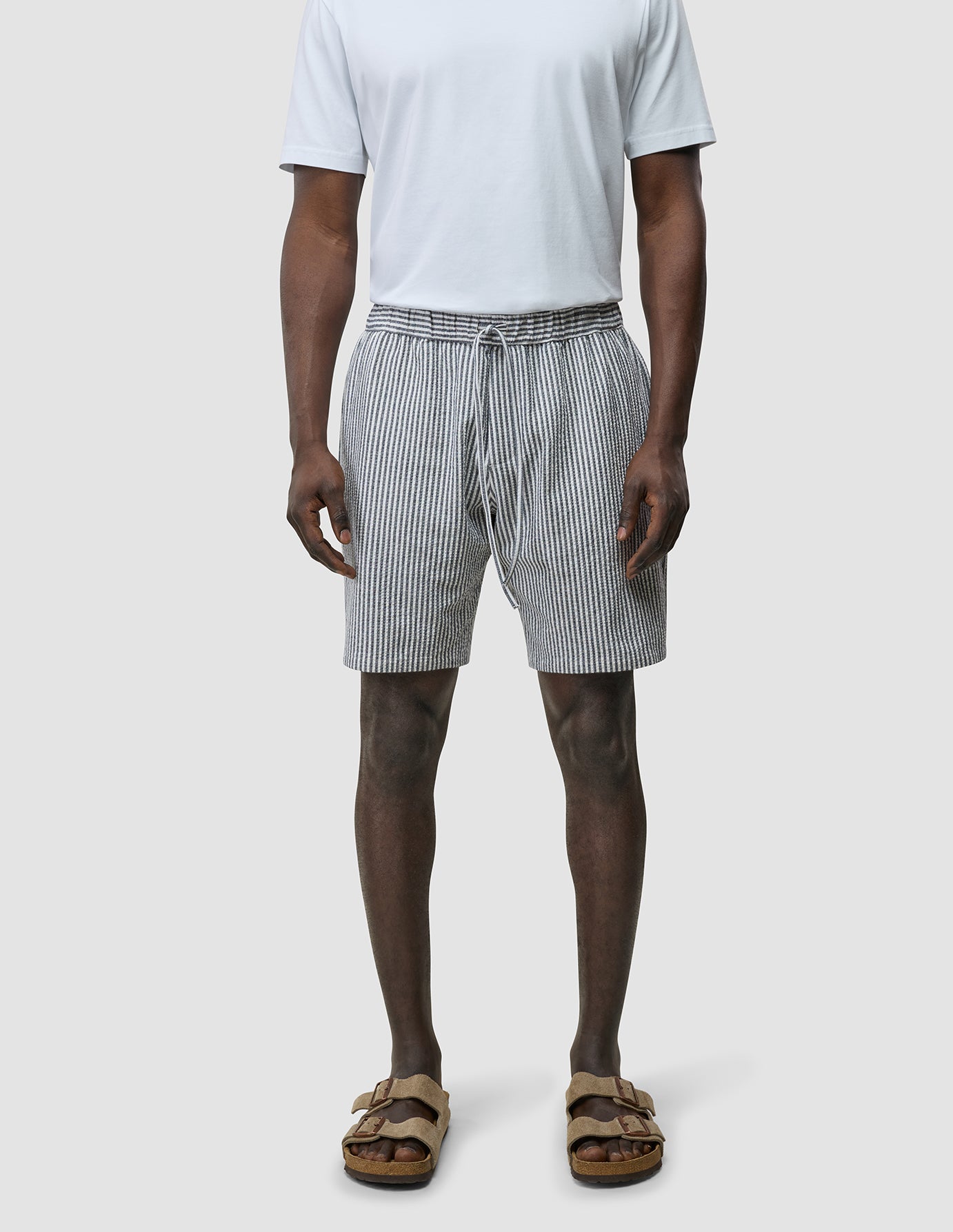 Seersucker Shorts Navy Stripes